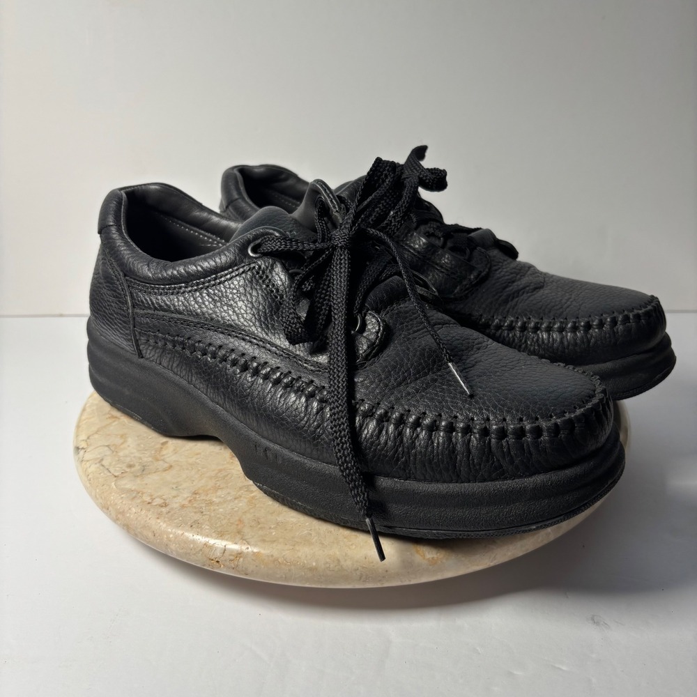 Clarks Mens Black Leather Comfort Lace Up Oxford Shoes Size 9M